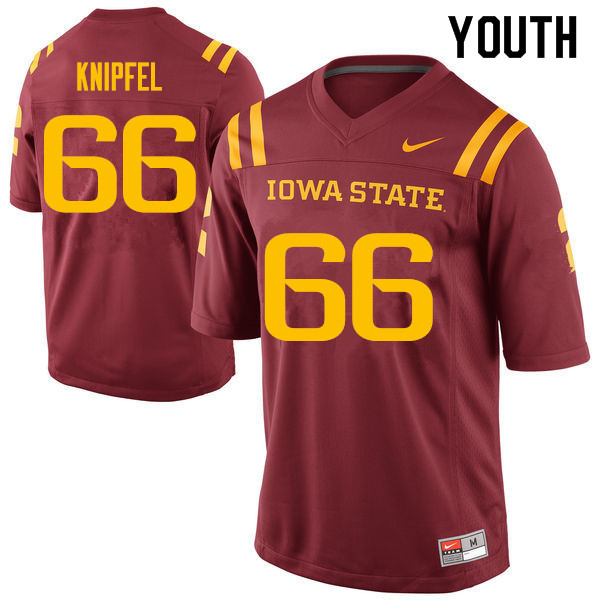 Iowa State Cyclones Youth #66 Josh Knipfel Nike NCAA Authentic Cardinal College Stitched Football Jersey EH42I84KH